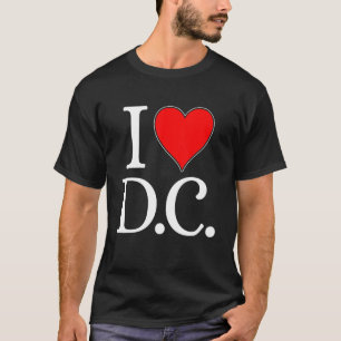Camiseta Adoro O Distrito De Washington De Columbia Heart S