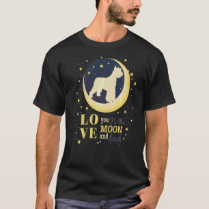 Camiseta Adoro O Gigante Schnauzer Cachorro À Lua