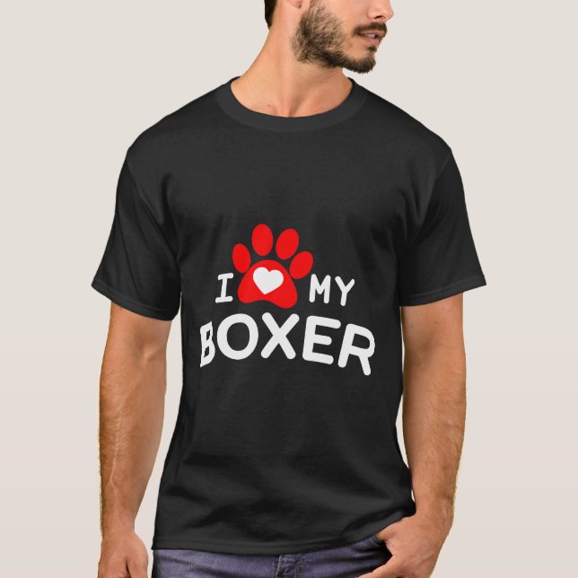 Camiseta Adoro O Meu Cachorro-Boxer (Frente)