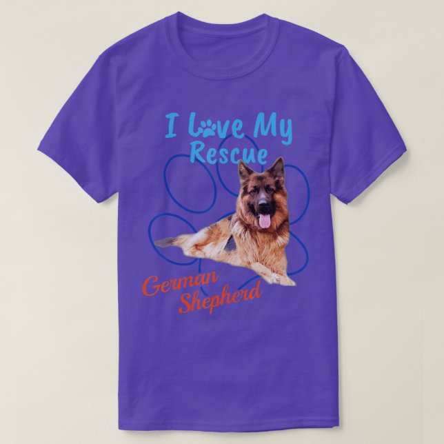 Camiseta Adoro O Meu German shepherd De Emergência Legal Cã (Frente do Design)
