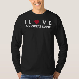 Camiseta Adoro o meu grande dinamarquês - Engraçado Tee par