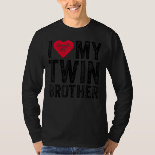 Camiseta Adoro O Meu Irmão Gêmeo, O Coração Vermelho.