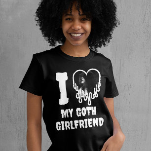 Camiseta Adoro O Meu Namorada A Derramar Foto Do Coração