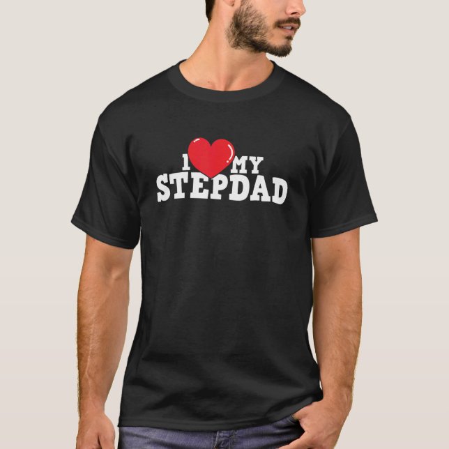 Camiseta Adoro O Meu Pai Stepdad Stepson Stepson Stepchild (Frente)