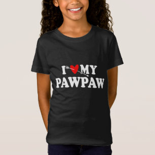 Camiseta Adoro o meu Pawpaw com coração Visto do dia do pai