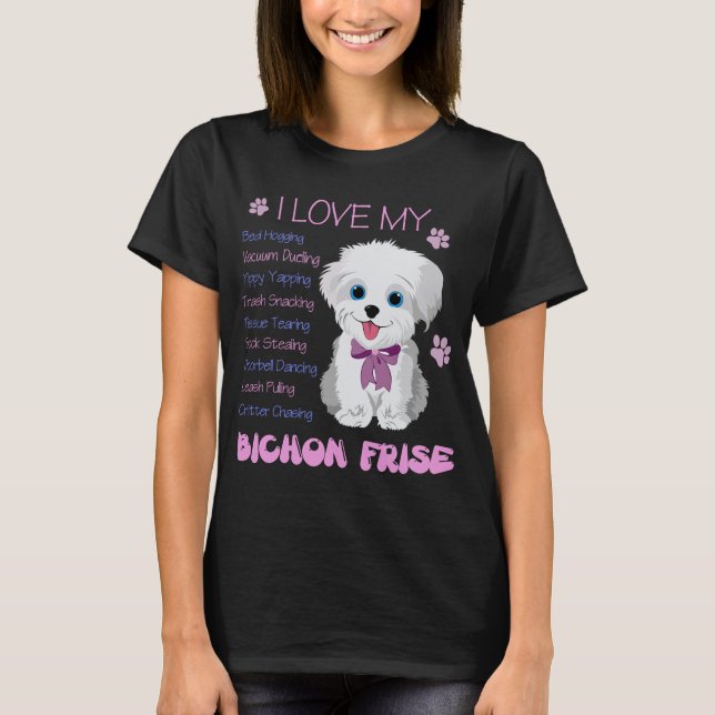 Camiseta Adoro O Meu Presente De Cão De Bichon (Frente)