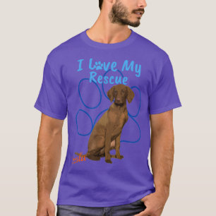 Camiseta Adoro O Meu Resgate Vizsla Legal Cão Adotado