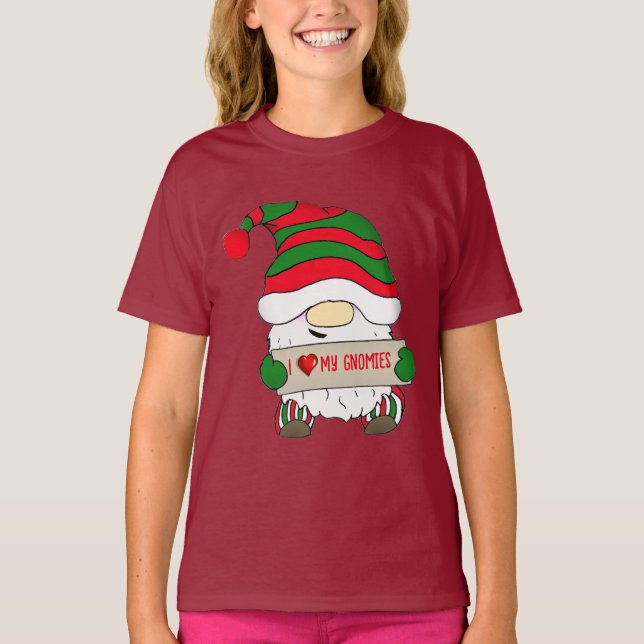 Camiseta Adoro o Natal Gnomo (Frente)