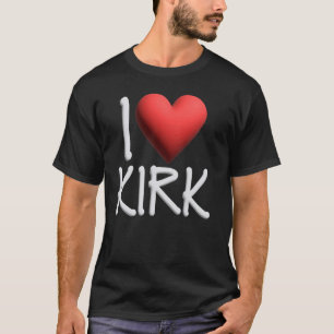 Camiseta Adoro o nome Kirk personalizado Homens Cara BFF Am