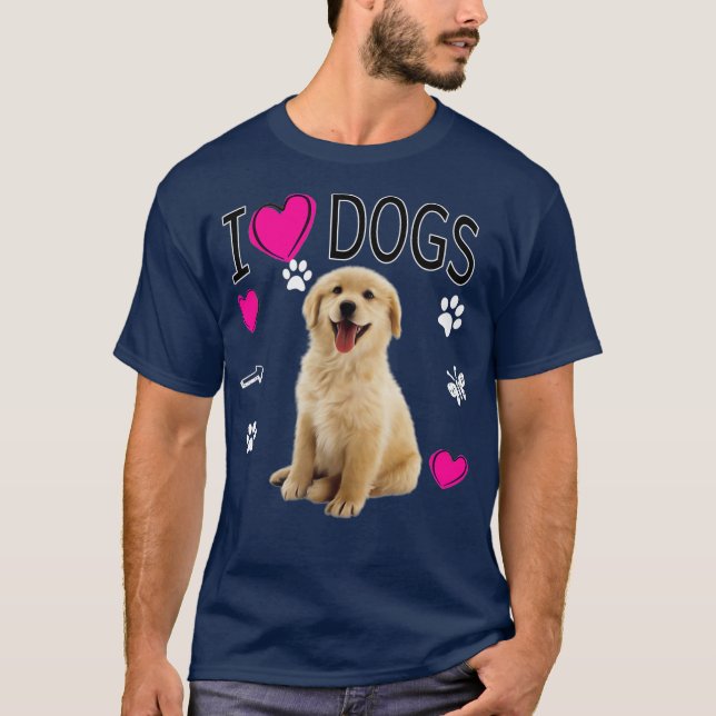 Camiseta Adoro o Ouro de Cães Labrador. (Frente)