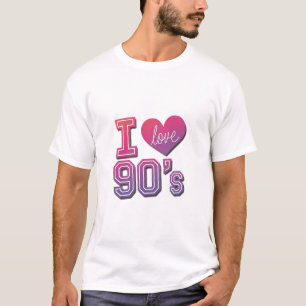 Camiseta Adoro os anos 90 - Design retrorcolorida