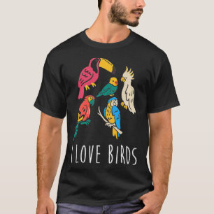Camiseta Adoro Pássaros Papagaio Cockatiel Selva Tropical
