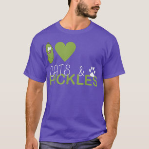 Camiseta Adoro picles e gatos, picles vegetarianos
