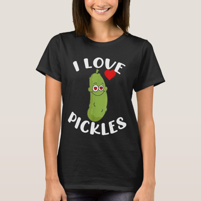 Camiseta Adoro picles Pickles A Vida Engraçado Pickles (Frente)