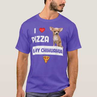 Camiseta Adoro Pizza e Pepperoni, dono do cachorro Chihuahu