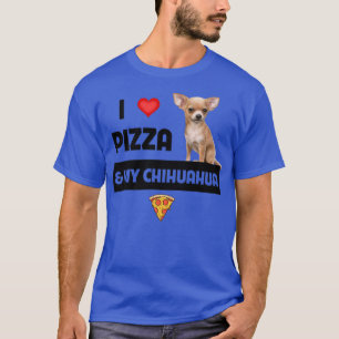 Camiseta Adoro Pizza e Pepperoni, dono do cachorro Chihuahu
