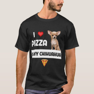 Camiseta Adoro Pizza e Pepperoni, dono do cachorro Chihuahu