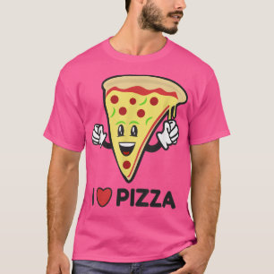 Camiseta Adoro Pizza I Pepperoni Personagem de desenho anim