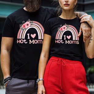 Camiseta Adoro presentes de Mães quentes para a mamãe Eu co