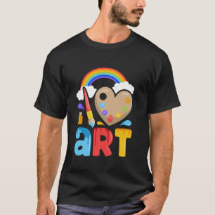 Camiseta Adoro presentes de pintura colorida com pintura ar