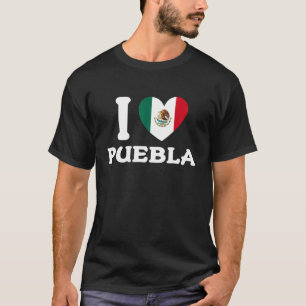 Camiseta Adoro Puebla Heart Flag do México