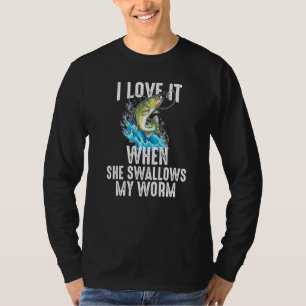 Camiseta Adoro Quando Ela Engole O Meu Verme A Pescar