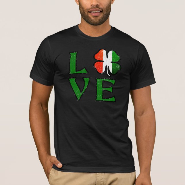 Camiseta Adoro quatro folhas de Rua irlandesa de véu, dia d (Frente)