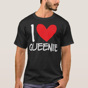 Camiseta Adoro Queenie Name Heart Personalised Girl Woman