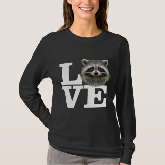 Camiseta Adoro Raccoons Engraçados Raccoon Adorando Bonito