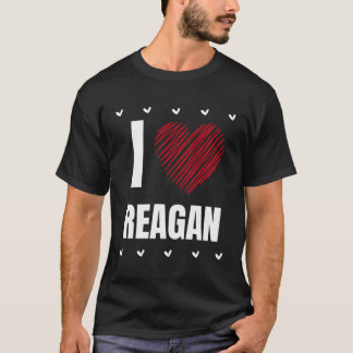 Camiseta Adoro Reagan Legal Name Red Heart Personalize Engr