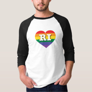 Camiseta Adoro Rhode Island Rainbow Heart