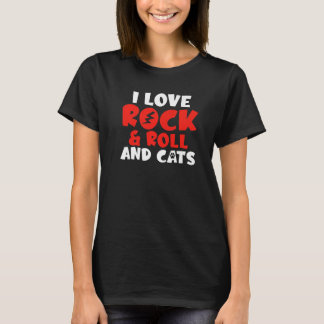Camiseta Adoro Rock and Roll e Cats Rocker