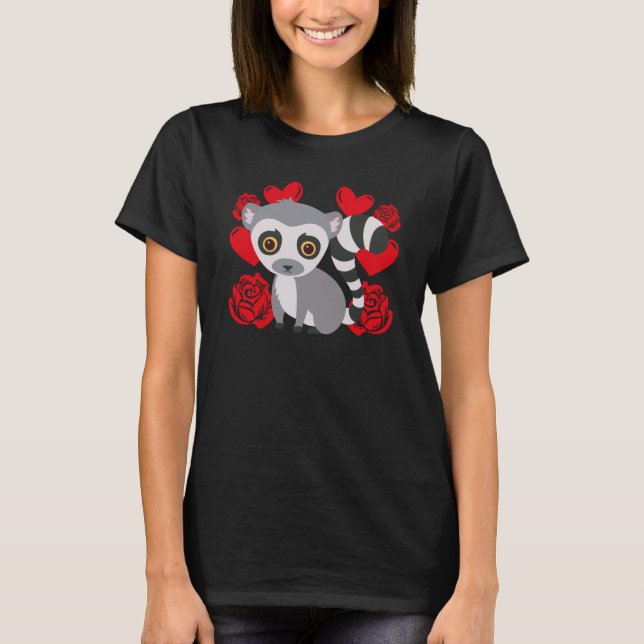 Camiseta Adoro Rosas Dias de os namorados Lemur Boys (Frente)