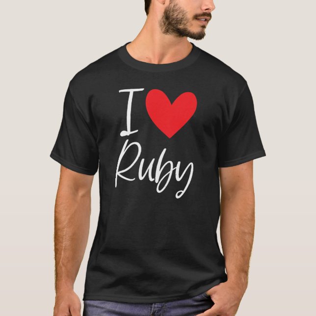 Camiseta Adoro Ruby Name Personalizado Rapariga Bff Frien (Frente)