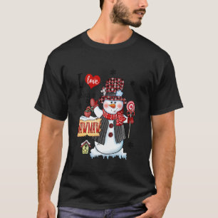 Camiseta Adoro Ser Mawmaw Snowman Xadrez Vermelha Ha