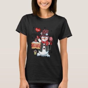 Camiseta Adoro Ser Mawmaw Snowman Xadrez Vermelha Ha