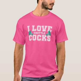 Camiseta Adoro Shuttlecocks Jogador de Badminton
