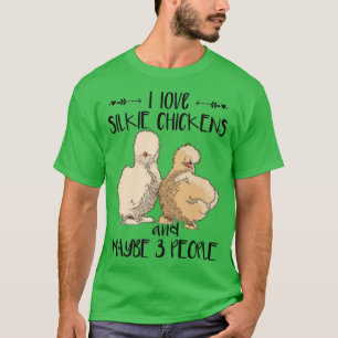 Camiseta Adoro Silkie Chickens Engraçado Farmer Silkie Chic