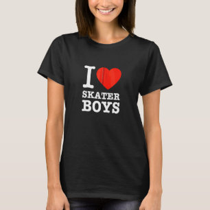 Camiseta Adoro Skater Boys Red Heart Skateboard Raparigas