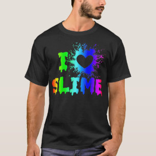 Camiseta Adoro Slime Engraçado Arco-Íris Brilhante Artesana