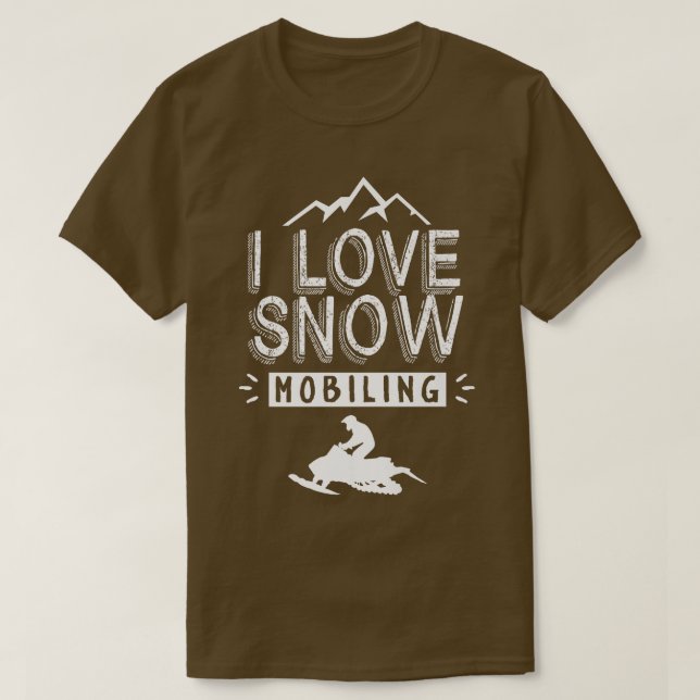 Camiseta Adoro Snowmobiling Rider Motorista Snowmobile Snow (Frente do Design)