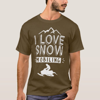 Camiseta Adoro Snowmobiling Rider Motorista Snowmobile Snow