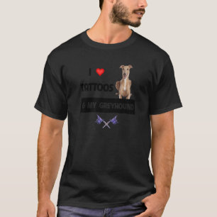 Camiseta Adoro Tatuagens e Minha Tatuagem de Cachorro Greyh