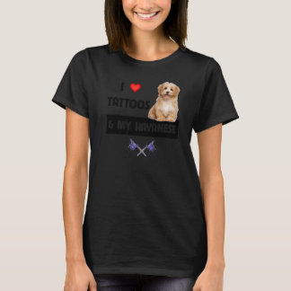 Camiseta Adoro Tatuos e o Cachorro Havanês Mãe Pai Havapoo