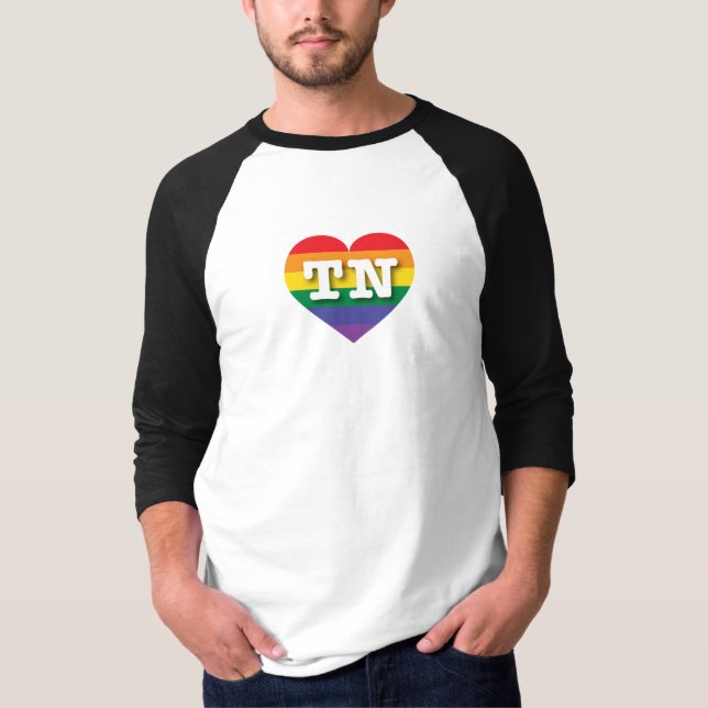 Camiseta Adoro Tennessee Rainbow Heart (Frente)