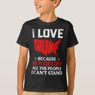 Camiseta Adoro Trump Porque Ele Irrita As Pessoas Que Eu Po