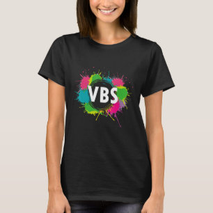 Camiseta Adoro Vbs Crew Vacing Bíblia Paint Splatt
