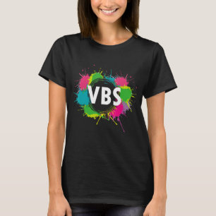 Camiseta Adoro Vbs Crew Vacing Bíblia Paint Splatt