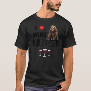 Camiseta Adoro Vinho e Ursos Bebendo Acampando a Vida Selva