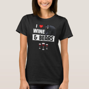 Camiseta Adoro Vinho e Ursos Bebendo Acampando a Vida Selva